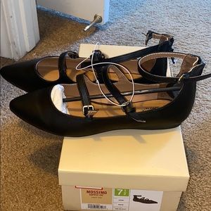 Brand new black strappy flats
